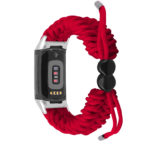 fb.ny46.6 Back Red strapsco Nylon Braided Paracord Strap for Fitbit Charge 5