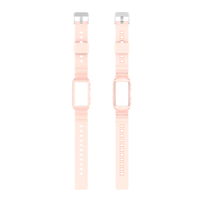 fb.r76.13 Upright Soft Pink strapsco Textured Protective Case Strap for Fitbit Charge 5