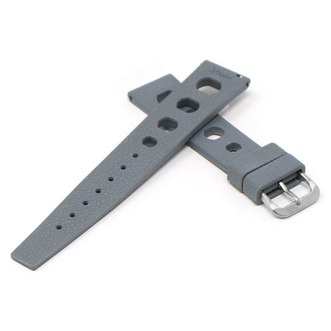 fk8.7.20 Cross StrapsCo Grey DASSARI Vintage FKM Rubber Strap Silicone Band