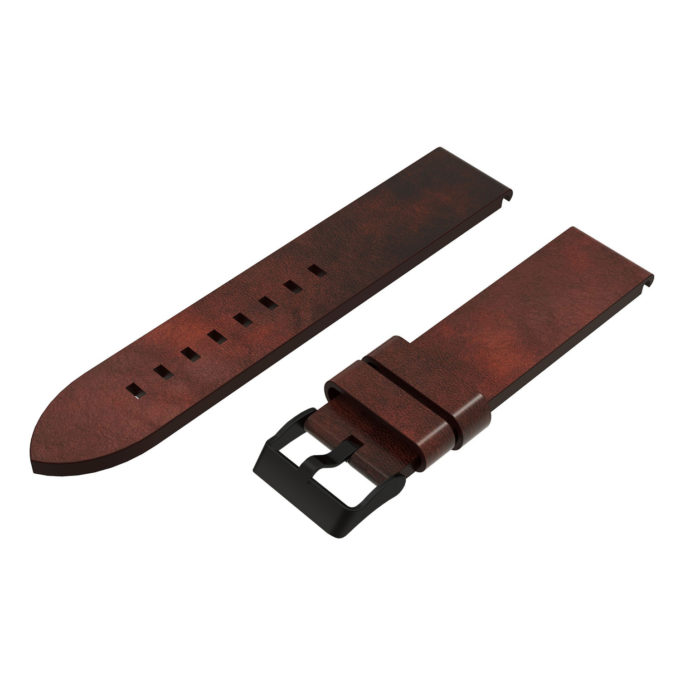 g.l1.2.mb Angle Brown StrapsCo QuickFit 22 Leather Watch Band Strap with Black Buckle for Garmin Fenix 5 Forerunner 935 Instinct