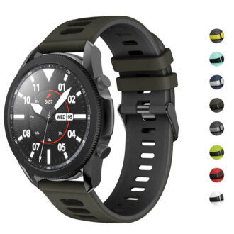 G.r58.22 Gallery (Black And Grey) StrapsCo Silicone Band For Garmin Vivoactive 4 Rubber Watch Strap