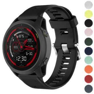 G.r62 Gallery (Black) StrapsCo Silicone Strap For Garmin Forerunner745 Rubber Watch Band