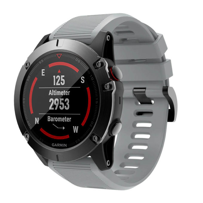 g.r70.7 Main Grey StrapsCo Silicone Strap for Garmin Fenix 5X 1