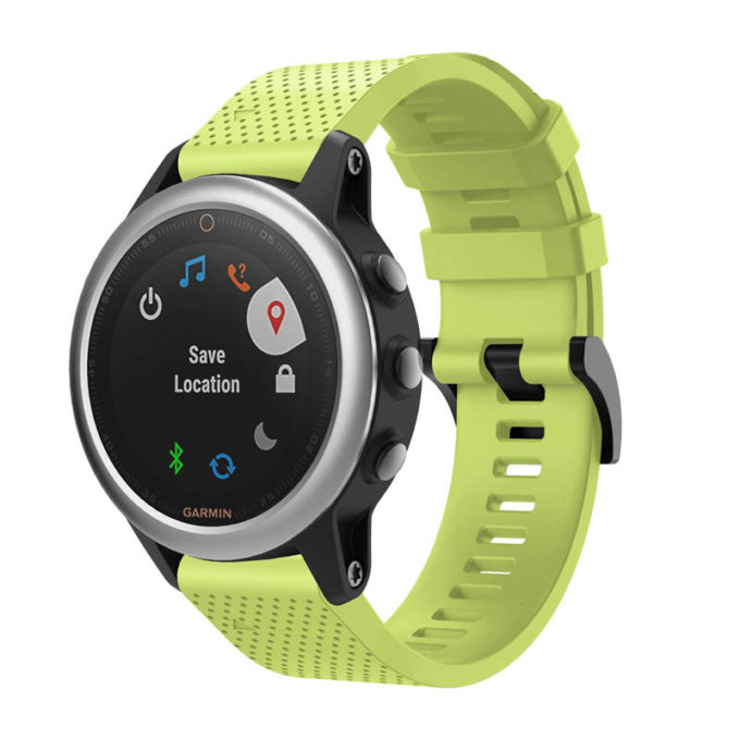 g.r71.11 Main Green StrapsCo Silicone Strap for Garmin Fenix 5S Rubber Watch Band 1