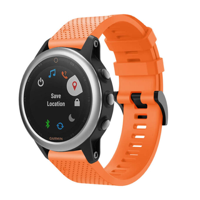 g.r72.12 Main Orange StrapsCo Silicone Strap for Garmin Fenix 5 5 Plus 6 Forerunner 935 Quatix 5 Approach S60 Instinct 1