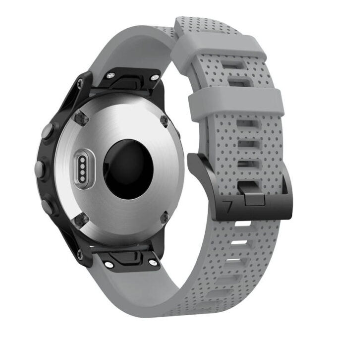 g.r72.7 Back Grey StrapsCo Silicone Strap for Garmin Fenix 5 5 Plus 6 Forerunner 935 Quatix 5 Approach S60 Instinct 1