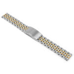 m.bd3 .2t Angle Two Tone Silver Yellow Gold StrapsCo Vintage Beads of Rice II metal bracelet stainless steel strap