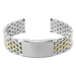 m.bd3 .2t Main Two Tone Silver Yellow Gold StrapsCo Vintage Beads of Rice II metal bracelet stainless steel strap