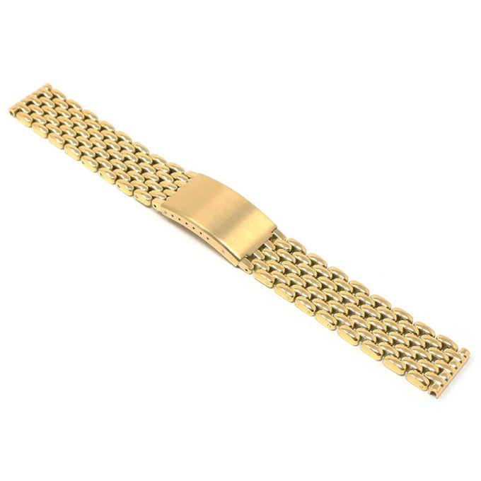 m.bd3 .yg Angle Yellow Gold StrapsCo Vintage Beads of Rice II metal bracelet stainless steel strap