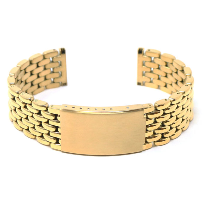 m.bd3 .yg Main Yellow Gold StrapsCo Vintage Beads of Rice II metal bracelet stainless steel strap