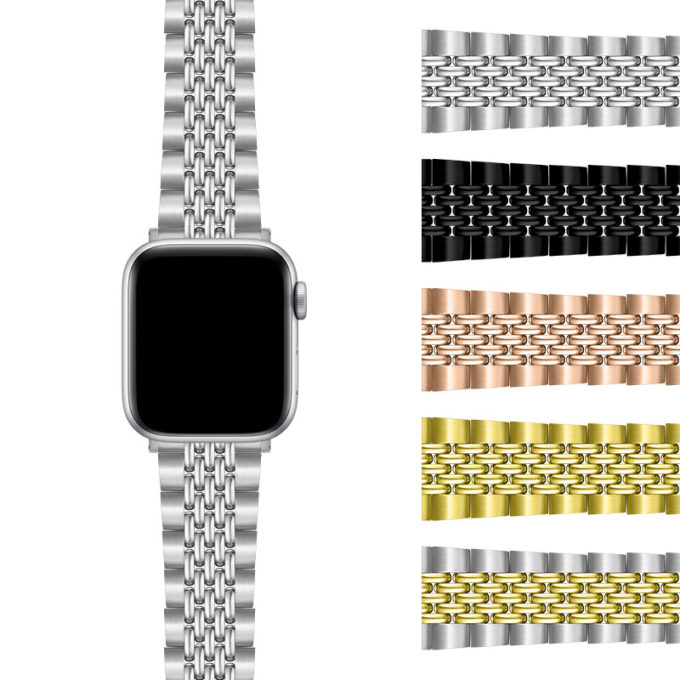 Ax.m.bd1 Gallery StrapsCo Stainless Steel Beads Of Rice Watch Band Strap Bracelet Apple Watch
