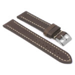 Df3.2 Angle Dark Brown StrapsCo Vintage Leather Strap With Stitching