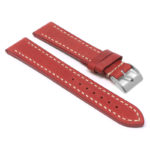 Df3.6 Angle Red StrapsCo Vintage Leather Strap With Stitching