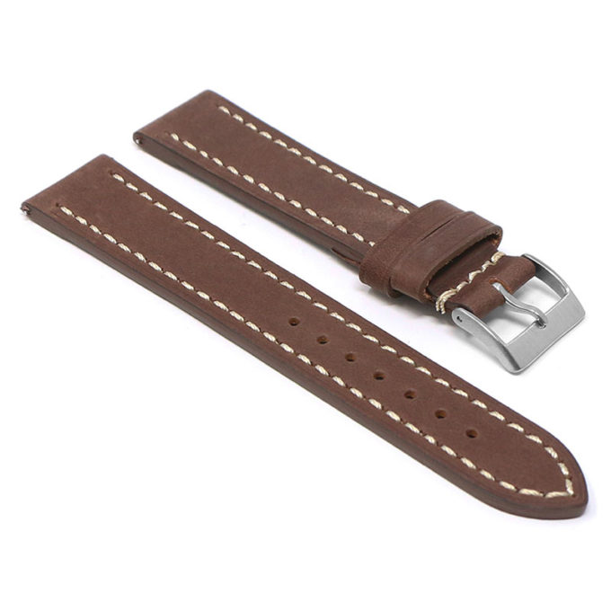 Df3.8 Angle Brown StrapsCo Vintage Leather Strap With Stitching