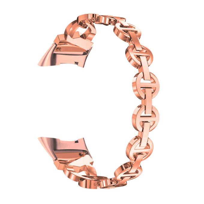 Fb.m157.rg Main Rose Gold Strapsco Rhinestone Circle Link Bracelet For Fitbit Charge 5 Copy Edits
