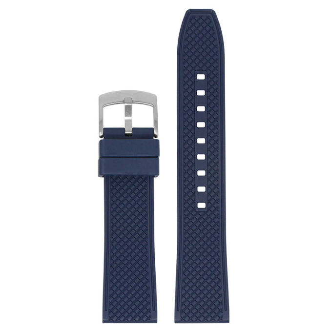 fk10.5 Blue Main StrapsCo DASSARI Textured FKM Rubber Strap w Curved Ends