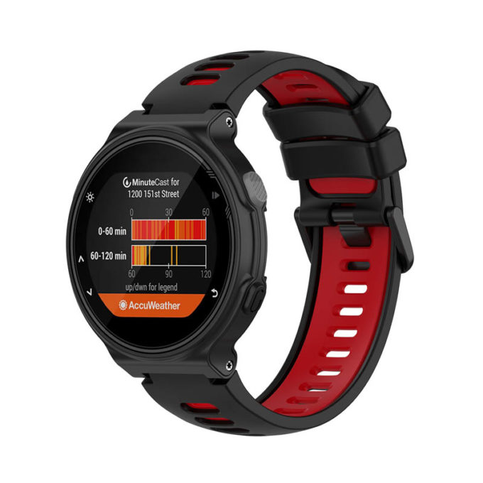 g.r61.1.6 Main Black Red StrapsCo Silicone Strap for Garmin Forerunner 220 230 235 260 735XT Approach S5 S6 S20