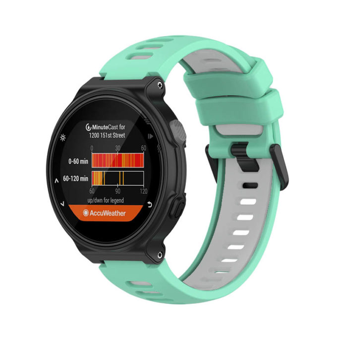 g.r61.11.7 Main Teal Grey StrapsCo Silicone Strap for Garmin Forerunner 220 230 235 260 735XT Approach S5 S6 S