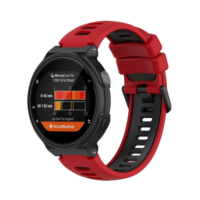 g.r61.6.1 Main Red Black StrapsCo Silicone Strap for Garmin Forerunner 220 230 235 260 735XT Approach S5 S6 S20