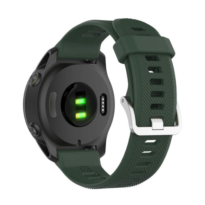 g.r62.11 Back Dark Green StrapsCo Silicone Strap for Garmin Forerunner745 Rubber Watch Band