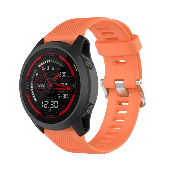 g.r62.12 Main Orange StrapsCo Silicone Strap for Garmin Forerunner745 Rubber Watch Band