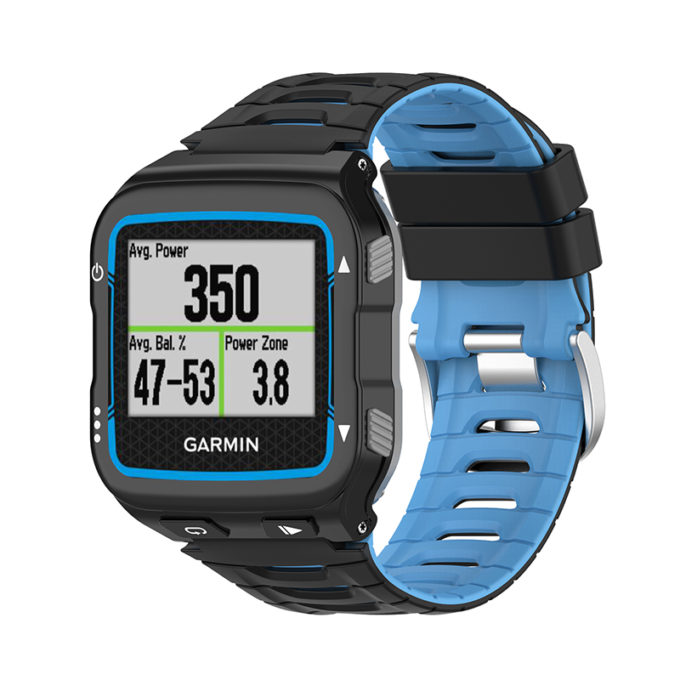 g.r64.1.5 Main Black Blue StrapsCo Silicone Strap for Garmin Forerunner 920XT Rubber Watch Band