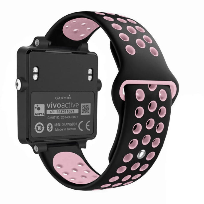 g.r69.1.13 Main Black Pink StrapsCo Silicone Strap for Garmin Vivoactive Acetate