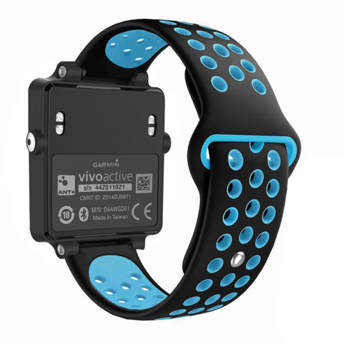 g.r69.1.5 Main Black Blue StrapsCo Silicone Strap for Garmin Vivoactive Acetate