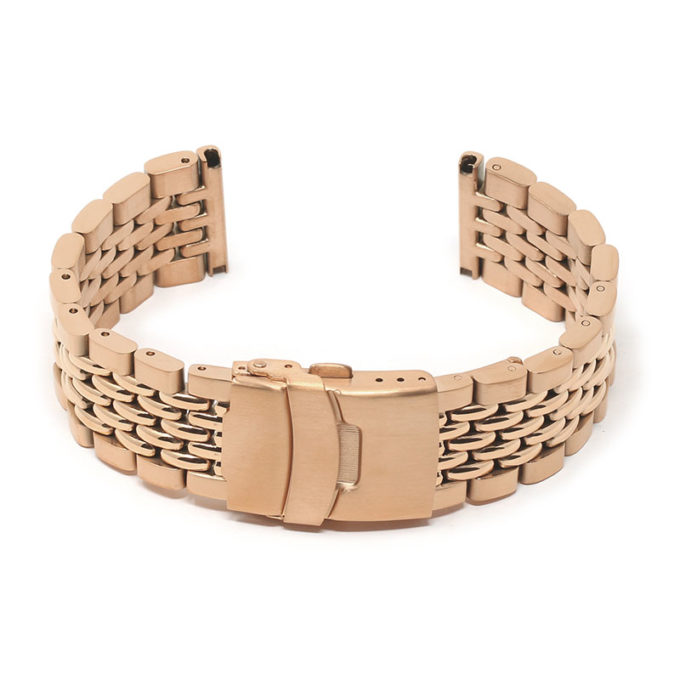 M.bd1.rg Main Rose Gold StrapsCo Stainless Steel Beads Of Rice Watch Band Strap Bracelet