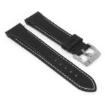 skt.l5.1 22 Angle Black w White Stitching StrapsCo DASSARI Classic Leather Band for Seiko Turtle Strap