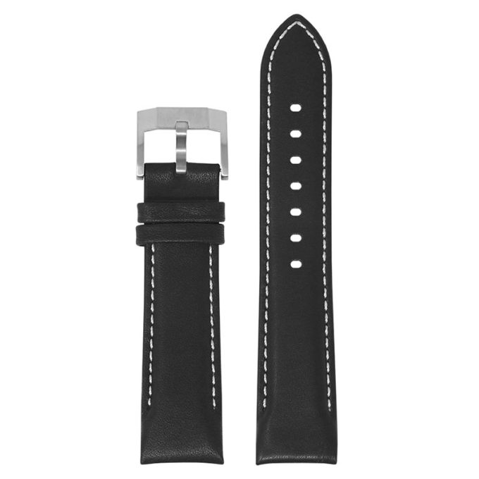 skt.l5.1.22 Main Black w White Stitching StrapsCo DASSARI Classic Leather Band for Seiko Turtle Strap