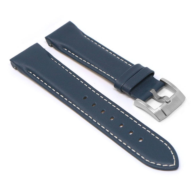 skt.l5.5 22 Angle Blue w White Stitching StrapsCo DASSARI Classic Leather Band for Seiko Turtle Strap