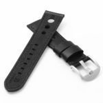 DASSARI M5 Ds4.1.12 Leather Rally Strap In Black W Orange Stitch