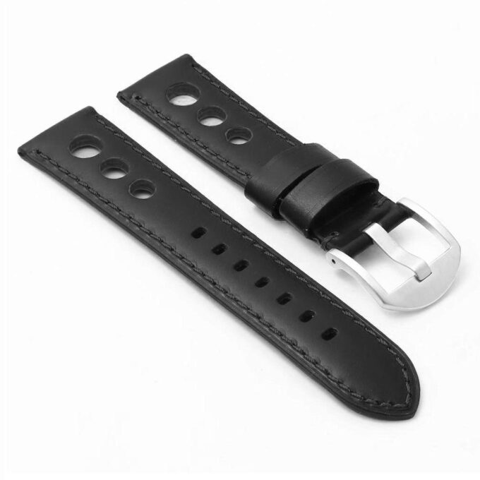 DASSARI M5 Ds4.1.12 Leather Rally Strap In Black W Orange Stitch
