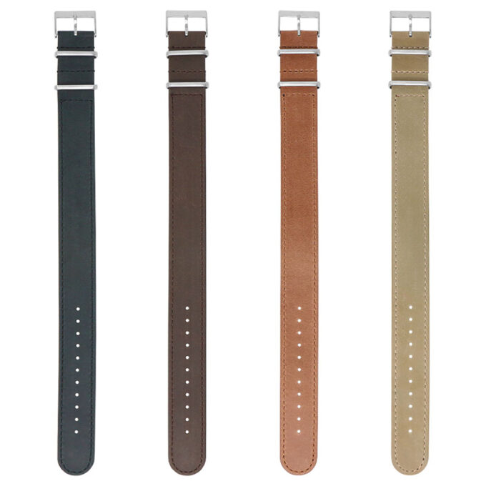 nt7 ALL COLOR StrapsCo DASSARI Vintage Leather Single Pass NATO Strap