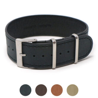 nt7 GALLERY Black StrapsCo DASSARI Vintage Leather Single Pass NATO Strap