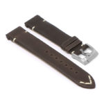 skt.l3.2 22 Angle Dark Brown StrapsCo DASSARI Vintage Leather Strap w Minimal Stitching for Seiko Turtle