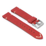 skt.l3.6 22 Angle Red StrapsCo DASSARI Vintage Leather Strap w Minimal Stitching for Seiko Turtle