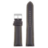 St18.1.10.bs Up Black & Yellow (Brushed Silver Buckle) Padded Smooth Leather Watch Band Strap