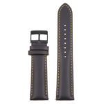 st18.1.10.mb Up Black Yellow Black Buckle Padded Smooth Leather Watch Band Strap