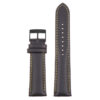 St18.1.10.mb Up Black & Yellow (Black Buckle) Padded Smooth Leather Watch Band Strap