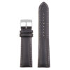st18.1.22.bs Up Black White Brushed Silver Buckle Padded Smooth Leather Watch Band Strap