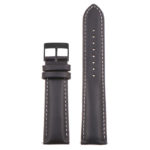 st18.1.22.mb Up Black White Black Buckle Padded Smooth Leather Watch Band Strap