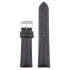 st18.1.5.bs Up Black Blue Brushed Silver Buckle Padded Smooth Leather Watch Band Strap