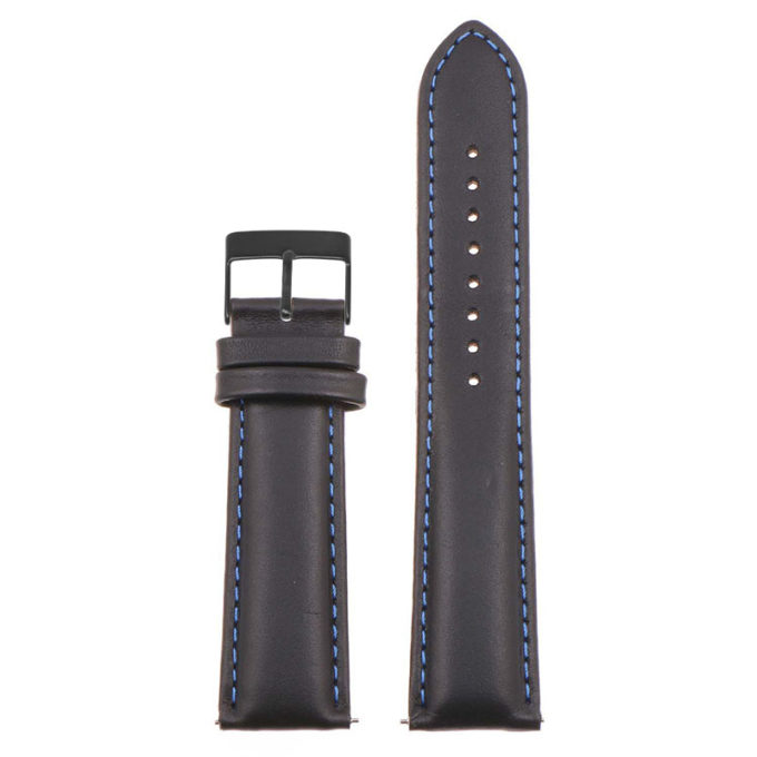 st18.1.5.mb Up Black Blue Black Buckle Padded Smooth Leather Watch Band Strap