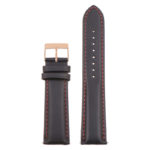 st18.1.6.rg Up Black Red Rose Gold Buckle Padded Smooth Leather Watch Band Strap