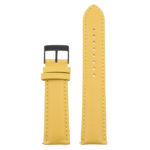 St18.10.10.mb Up Yellow (Black Buckle) Padded Smooth Leather Watch Band Strap