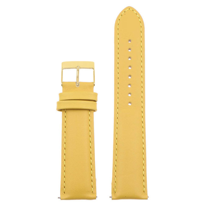 St18.10.10.yg Up Yellow (Yellow Gold Buckle) Padded Smooth Leather Watch Band Strap