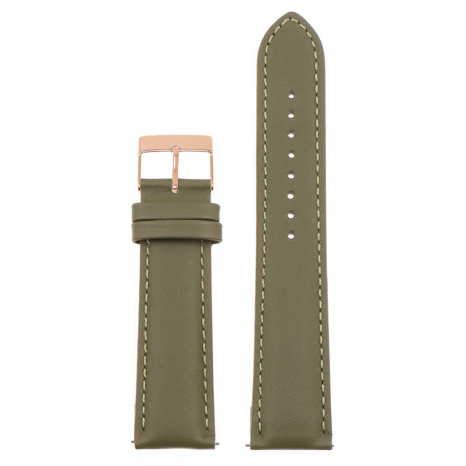 St18.11.11.rg Up Green (Rose Gold Buckle) Padded Smooth Leather Watch Band Strap