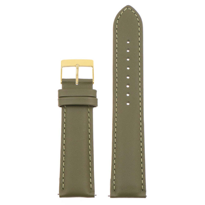 St18.11.11.yg Up Green (Yellow Gold Buckle) Padded Smooth Leather Watch Band Strap